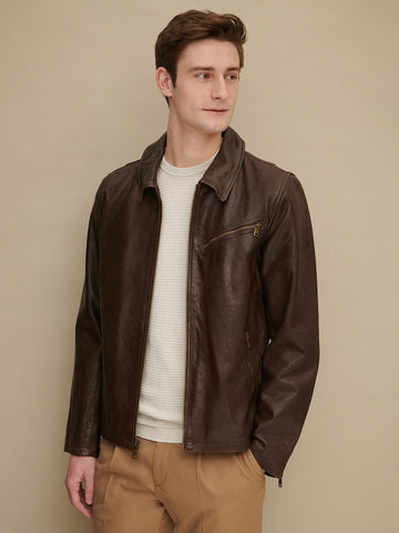 Men Samuel Brown Leather Jacket