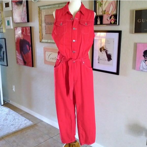 levi red jumpsuit