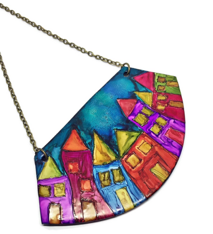 Colorful House Necklace