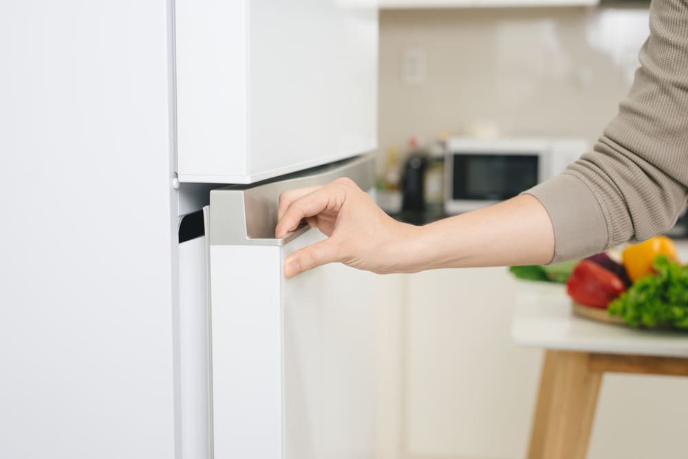 Refrigerator with a magnetic refrigerator cover applied