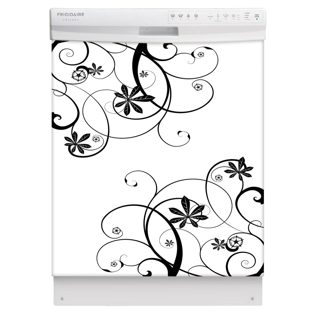 Swirling Flowers<br/>Dishwasher Magnet Skin