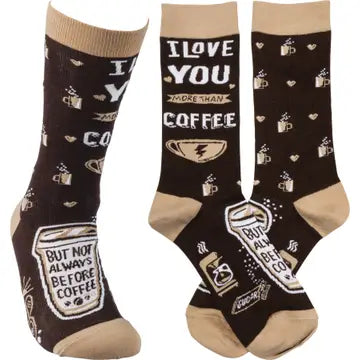 I Love You More Than Coffee Socks