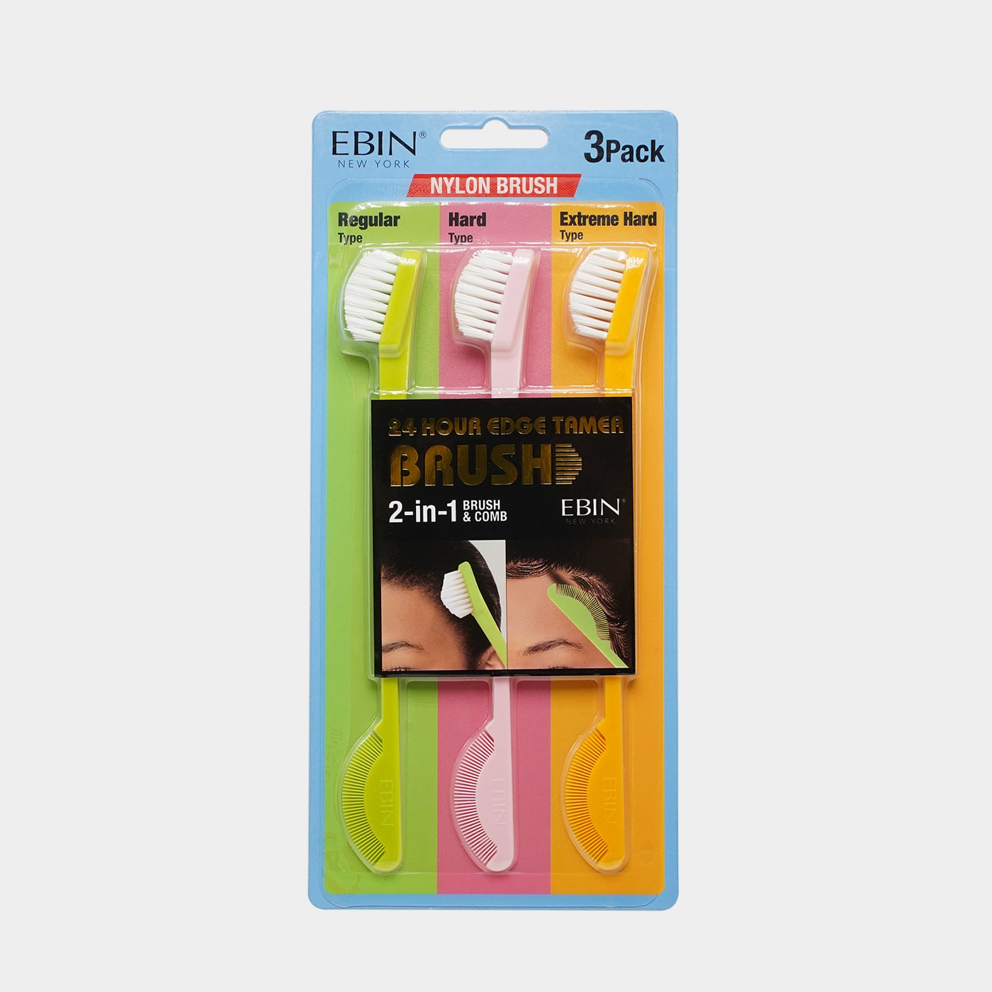 Nylon Bristle Mini Brushes, 3 Pack