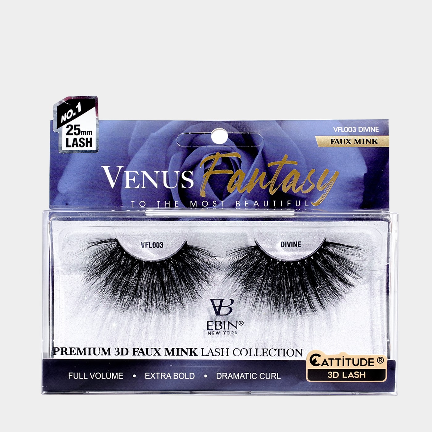 Venus Fantasy 25mm Faux Mink 3D Lashes - PARADISE | EBIN NEW YORK