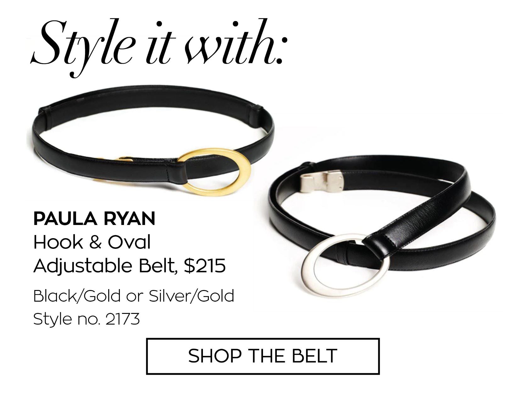 Paula Ryan Hook and Oval Belts