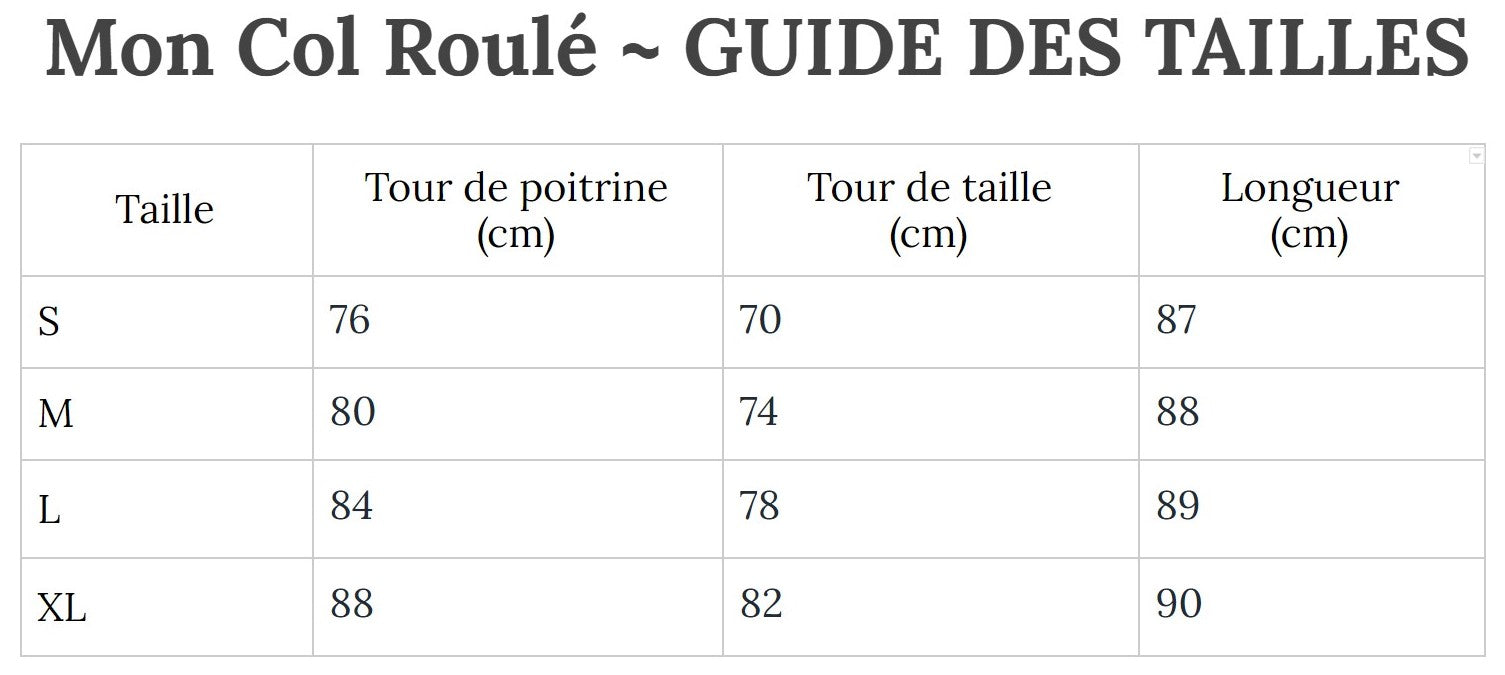 Guide des Tailles