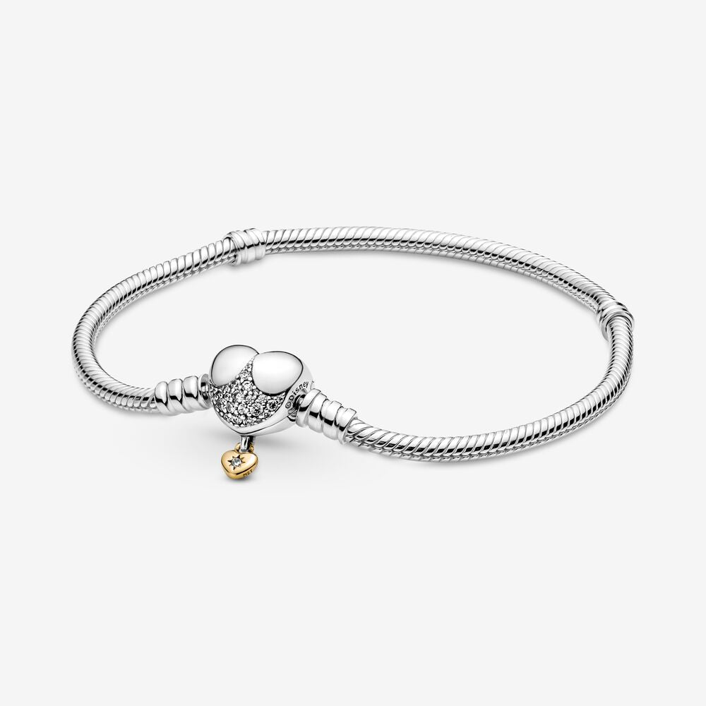 Domed Golden Heart Clasp Snake Chain Bracelet – Nini's Treasures