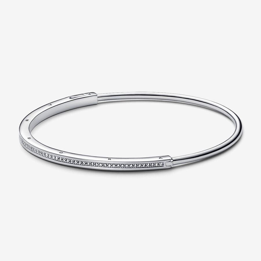 PANDORA Shining Wish Bangle Bracelet 925 Sterling Silver， Size 