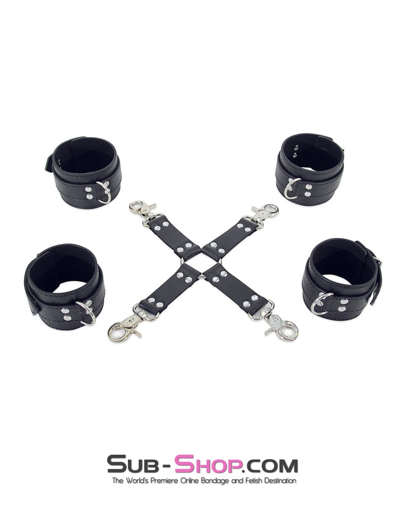 Hogtie And Sex Position 5 Piece Cuff Set Bdsm Bondage Gear Sub Shop Sub Shop Bondage And