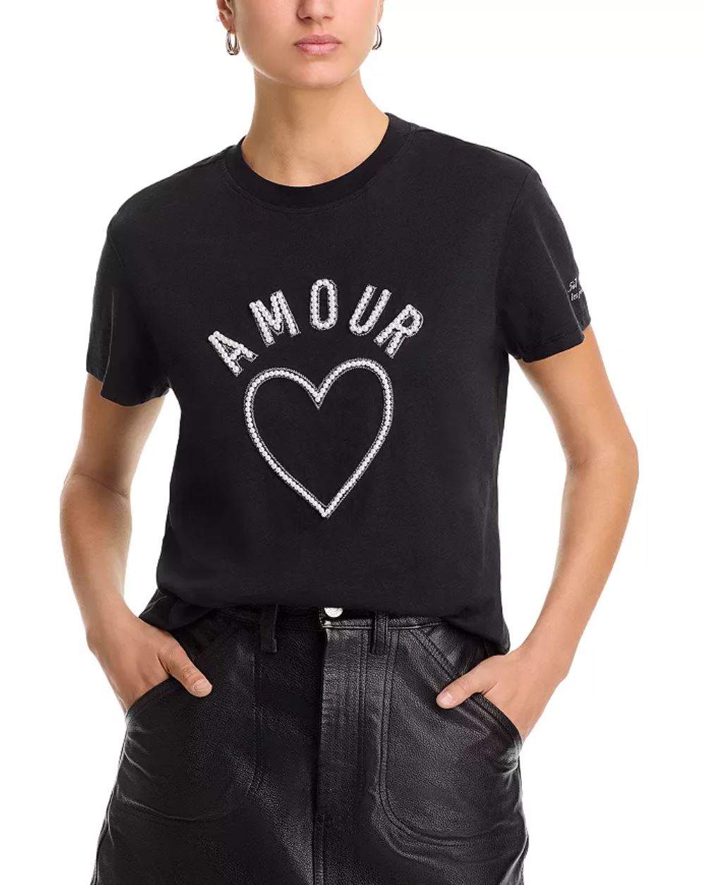 Cinq a Sept Pearl Amour Bree tee in Black/White
