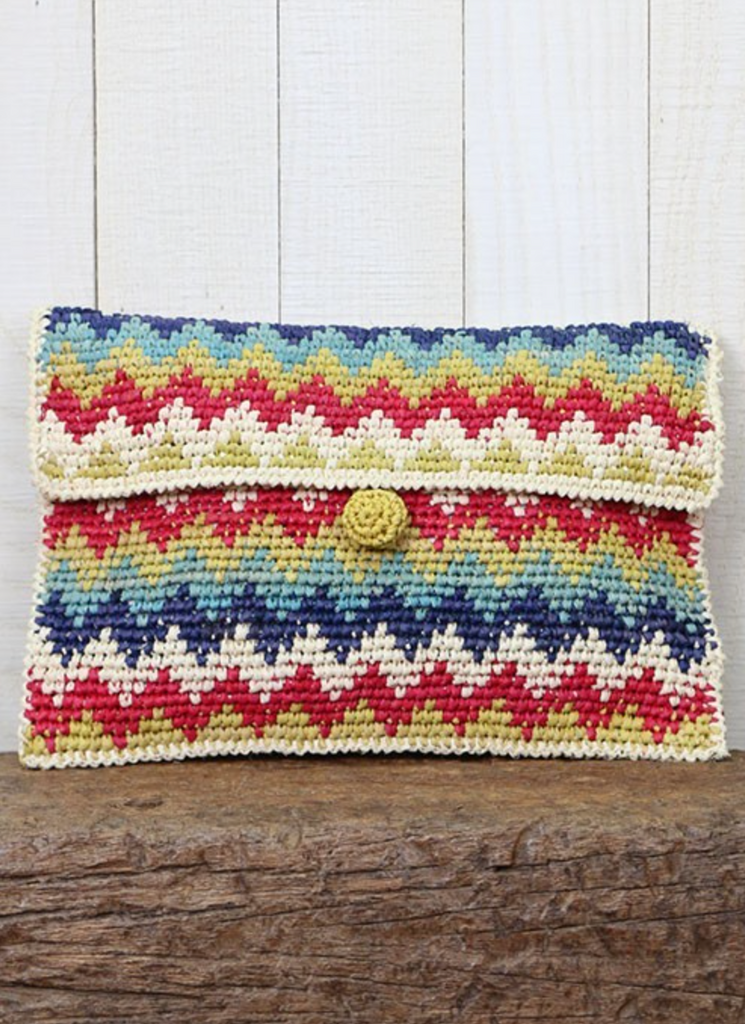 MOGL Blue Zig Zag Clutch