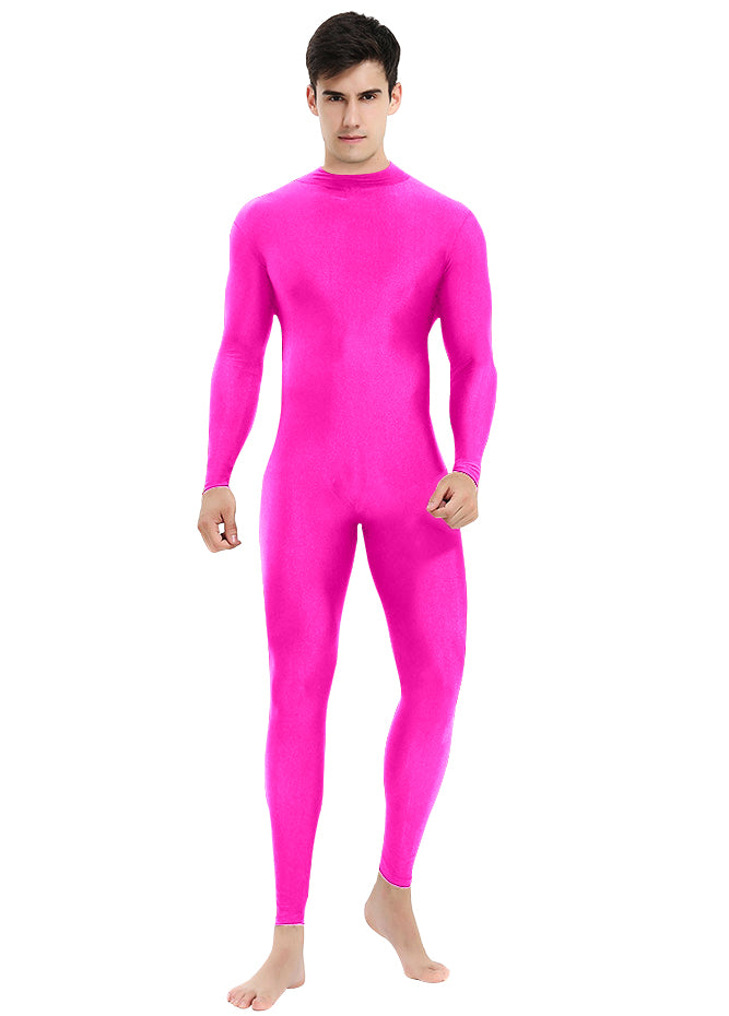 Girls Pink Long Sleeve Spandex Unitard