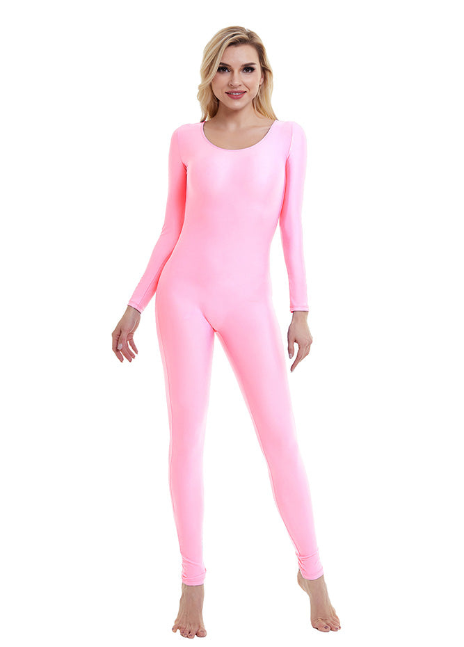 Shape Pink Contour Ribbed Scoop Neck Unitard