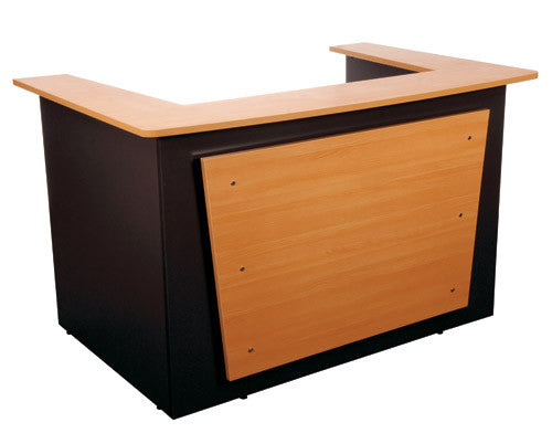 orange reception desk