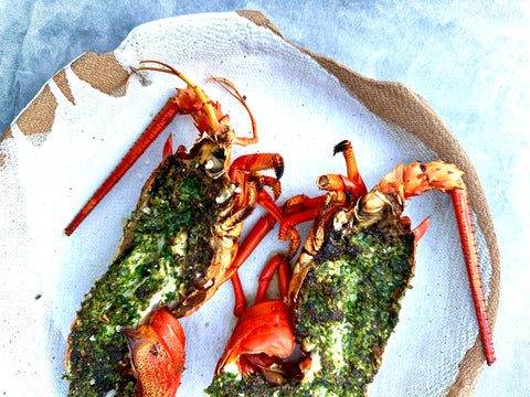 Spiny Lobsters with Escargot Butter