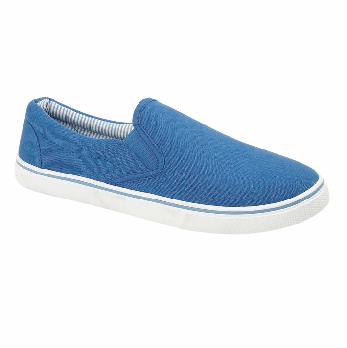 Canvas Slip On Deck Shoe Royal Blue 