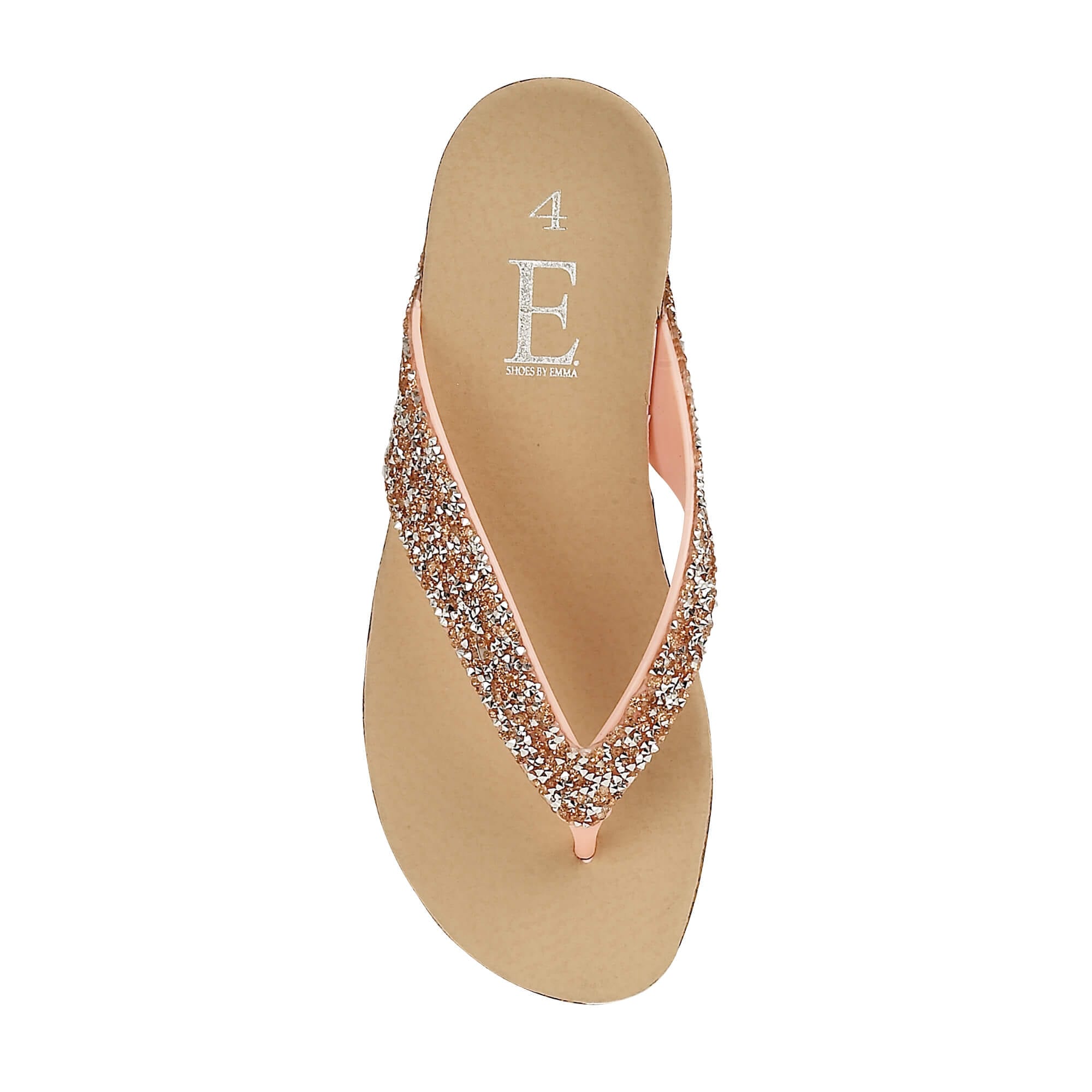 gold sparkly flip flops