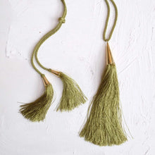 Load image into Gallery viewer, Zabra Tassel Necklace, multiple colors
