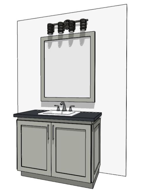 37-48" Vanity with Two Full-Height Doors