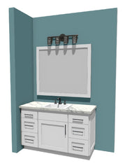 Example of Color 3d perspective drawing of bathroom cabinets