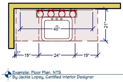 Example of custom vanity floor plan