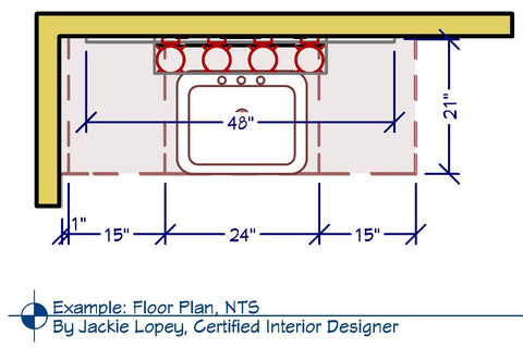 Example of Floor Plan Drawing of Bathroom Vanity