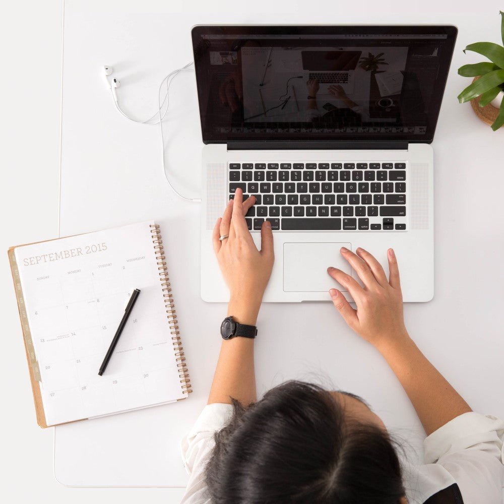 Woman designing her own vanity online