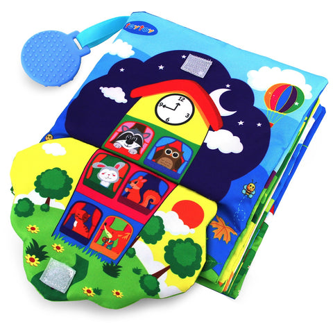 Fridja Soft Book Nontoxic Fabric Baby Cloth Books Early Education Toys 8 Page