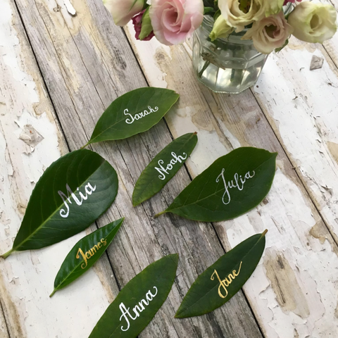 Names on leaves decoration