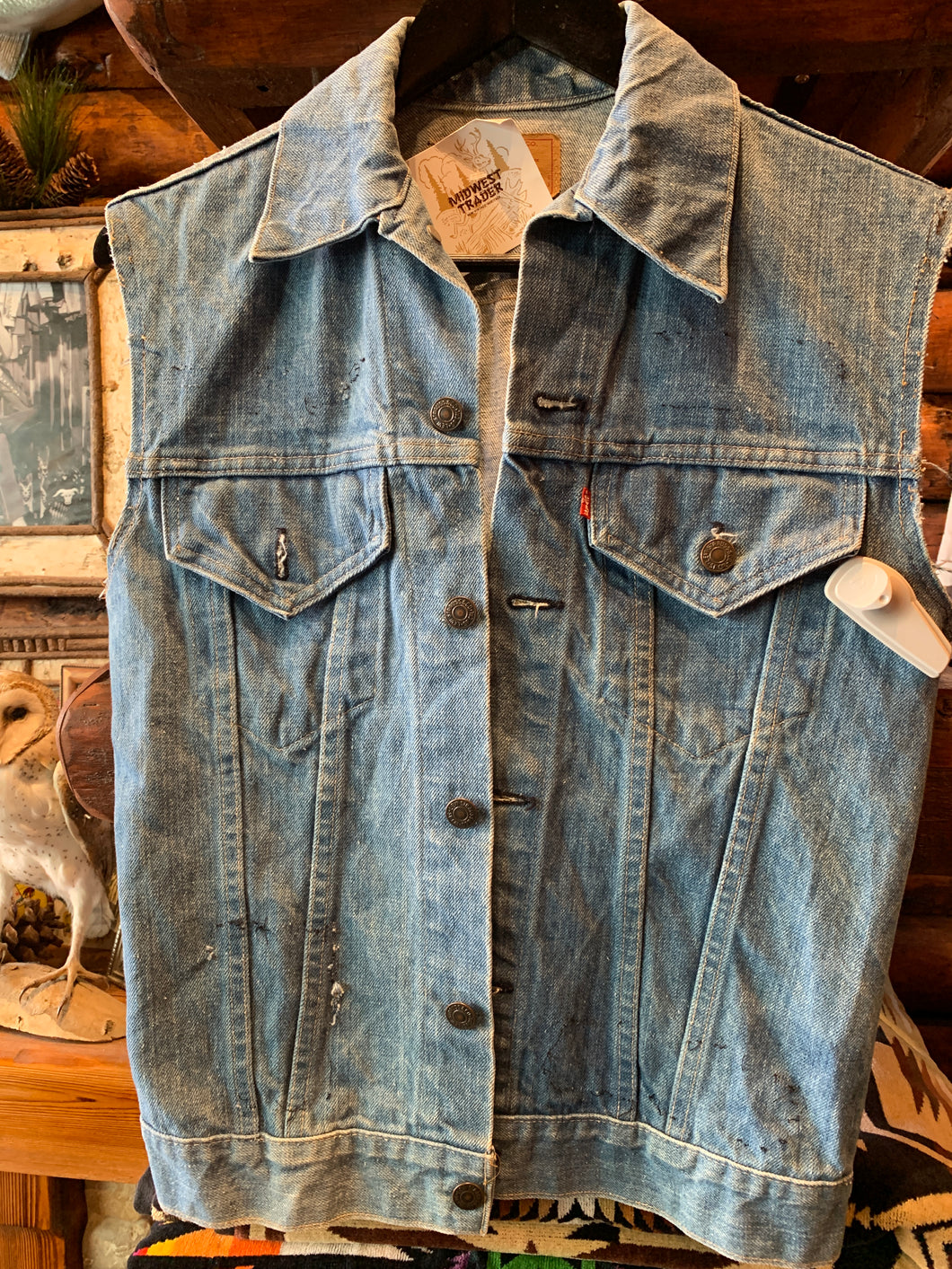6. Vintage Denim Trucker Vest Levis, Size 34 XS-Small – Midwest Trader