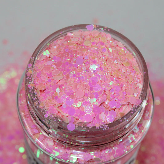 In The Pink Metallic Hybrid Glitter (chunky .040)- 4 oz. Jar