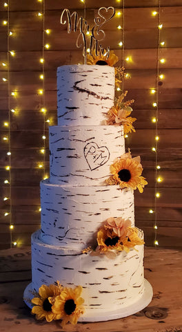 birchwood tree wedding cake silver rose bakery