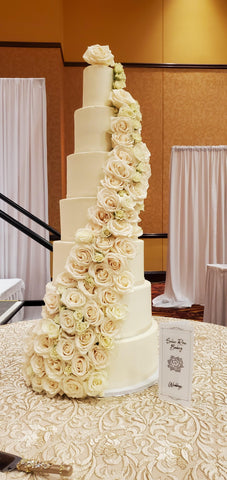 7 tier wedding cake by silver rose bakery