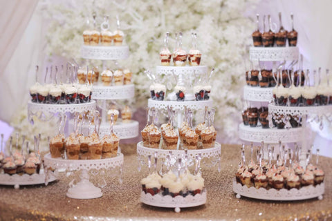 desserts on display by silver rose bakery