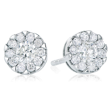 9ct White Gold Round Brilliant Cut 0.25 carat tw Diamond Flower Earrings –  Mazzucchelli's