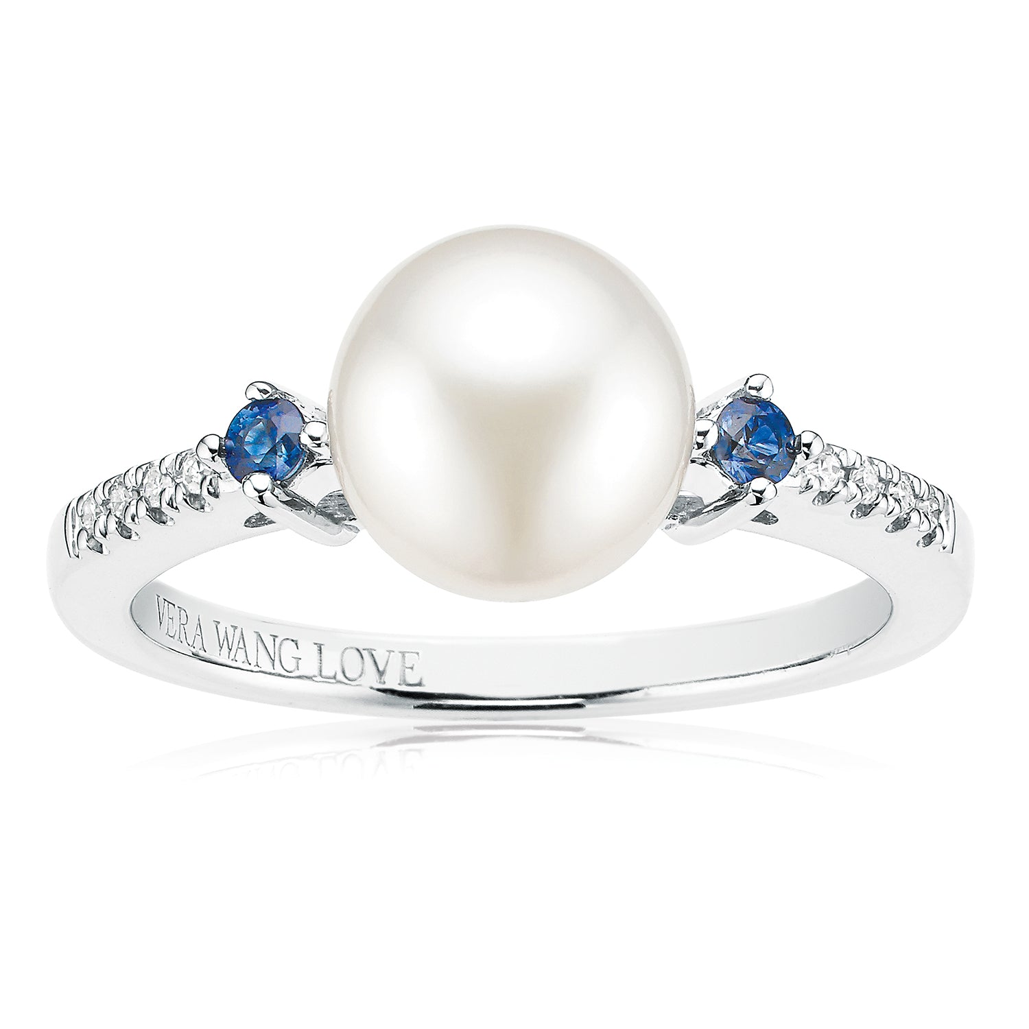 Vera Wang Love Sterling Silver Diamond Set Freshwater Pearl & Sapphire