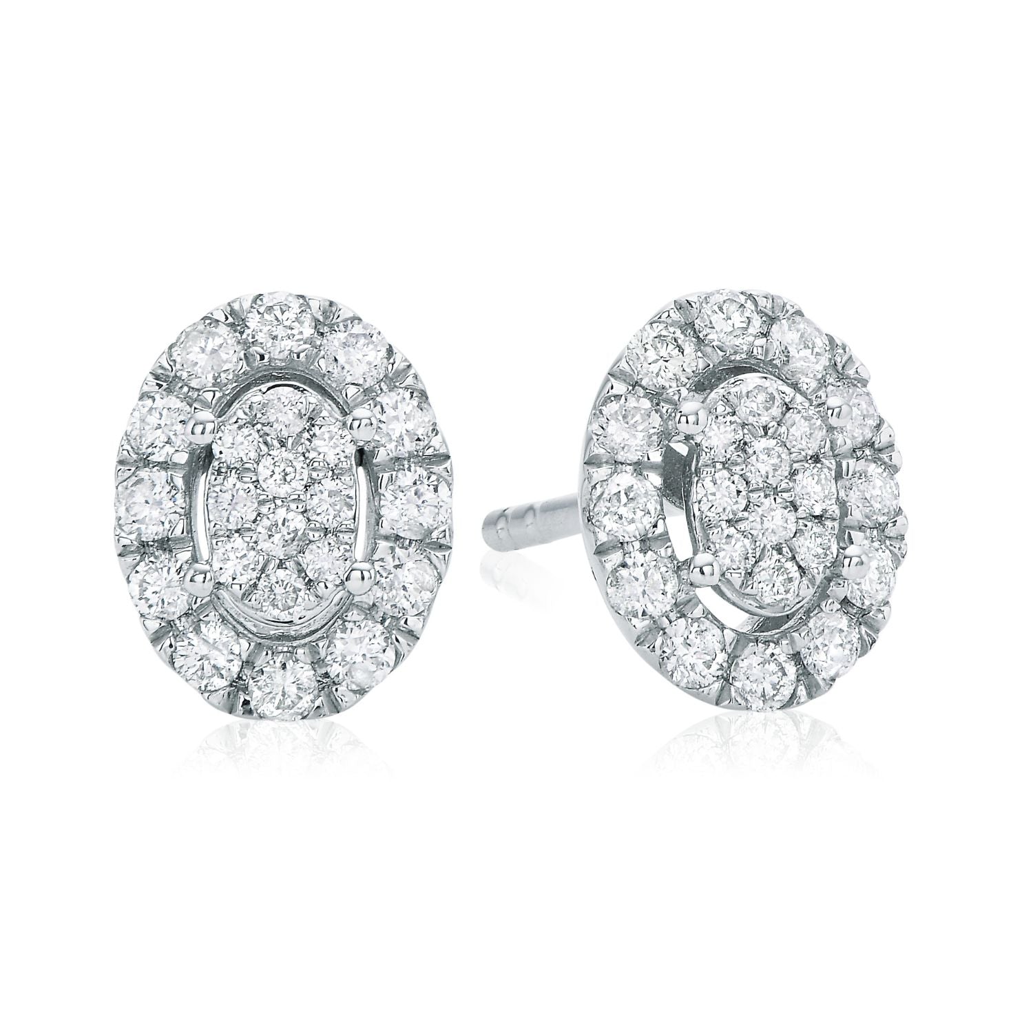 9ct White Gold Round Brilliant Cut 0.25 carat tw Diamond Flower Earrings –  Mazzucchelli's