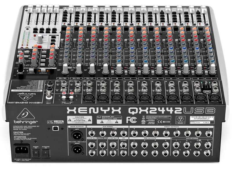 Behringer QX2442USB Premium 24 Input 4/2 Bus Mixer with XENYX Mic Preamps  and Compressors DJ Mixer Musical Instruments &amp; DJ colorexx.de