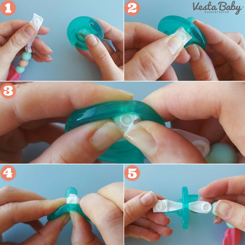 HOW TO ATTACH SOOTHIE PACIFIER TO VESTA BABY PACIFIER CLIP?