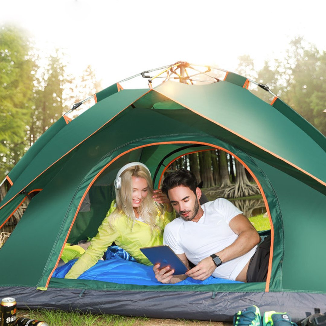 twee Oom of meneer stuk Instant Pop Up Camping Tent Family 2-4 Person Auto Tent Waterproof –  Reactive Outdoor