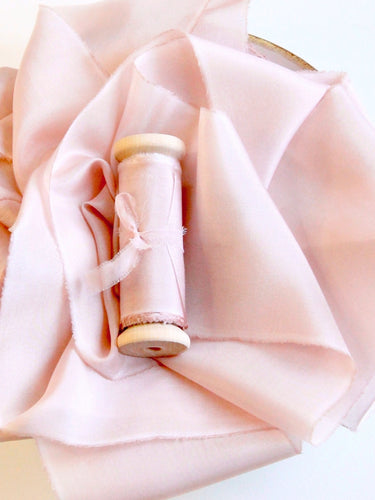 Rose gold silk habotai ribbon – Wisteria and Vine