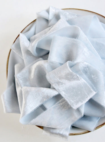 Ice blue crinkle silk ribbon – Wisteria and Vine