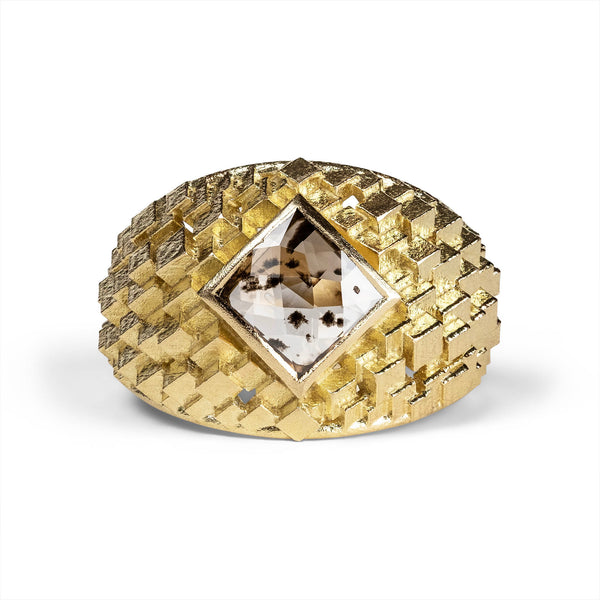 Jo Hayes Ward | Jewellery Designer London| Design led fine jewellery | Unique gifts | Checkerboard diamond cube ring