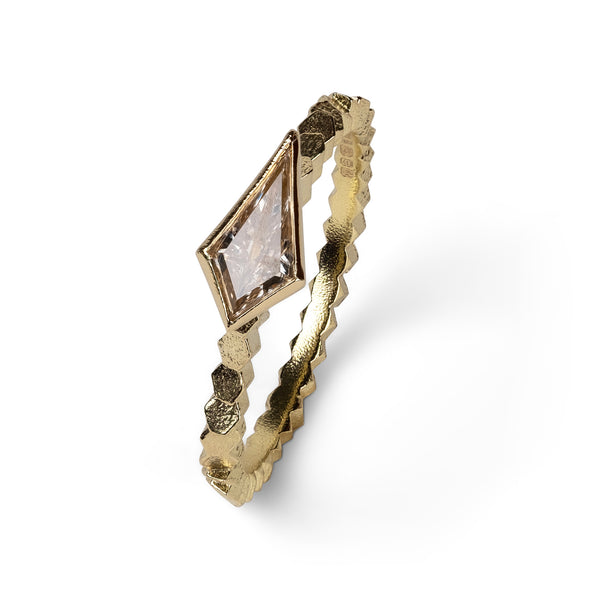Jo Hayes Ward | Jewellery Designer London| Design led fine jewellery | Unique gifts | Kite diamond Hex ring