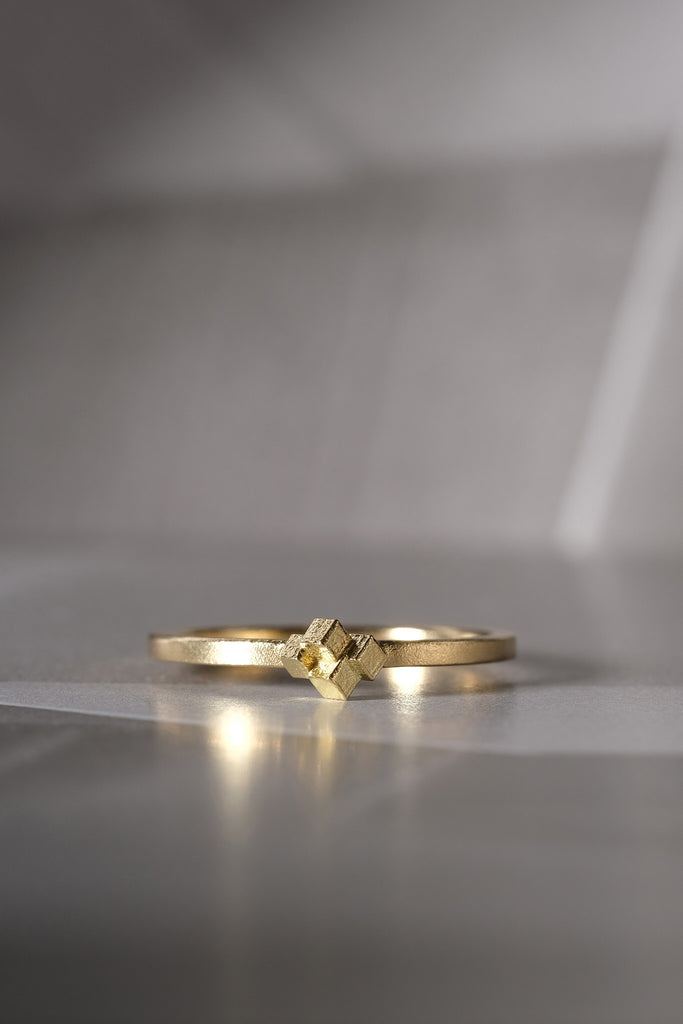 Jo Hayes Ward | Jewellery Designer London| Design led fine jewellery | stacking ring | Gold cubes