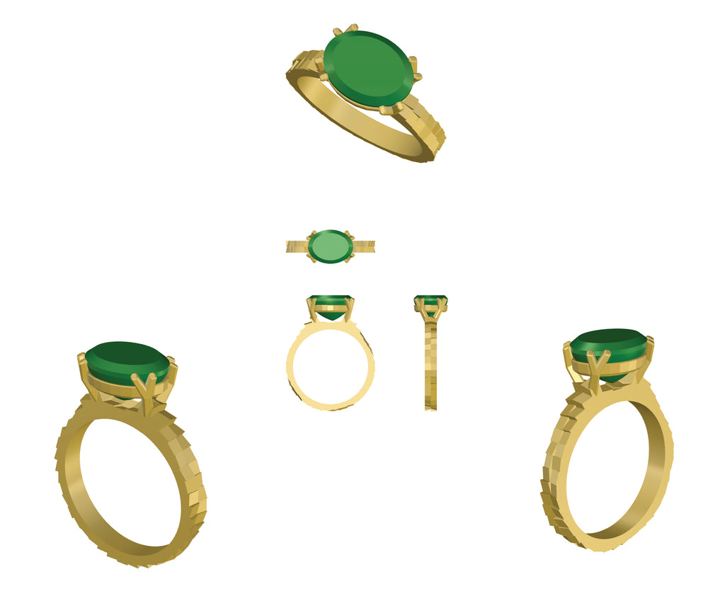 Jo Hayes Ward | Jewellery Designer London| Design led fine jewellery | Custom made jewellery | Lucy's emerald ring