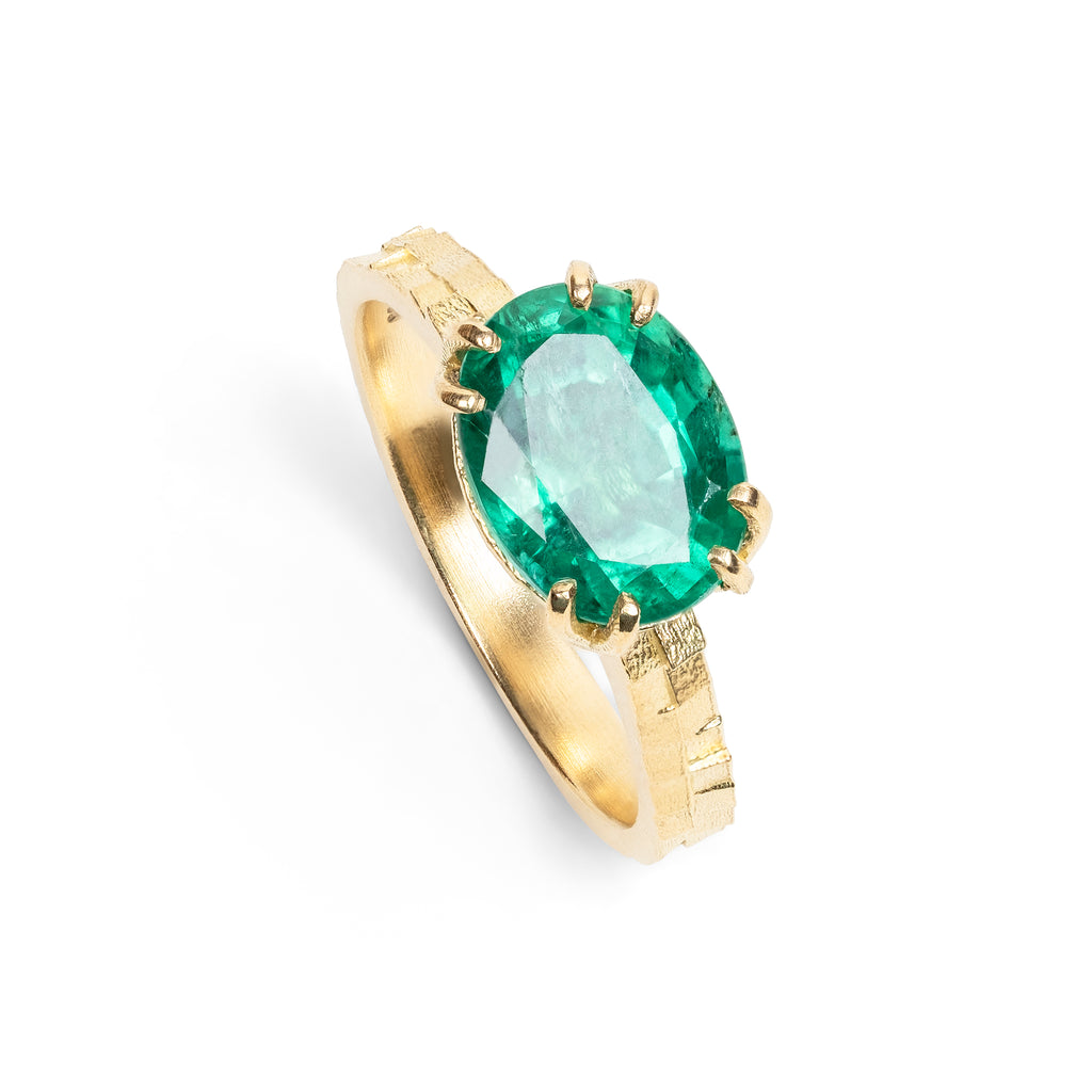 Jo Hayes Ward | Jewellery Designer London| Design led fine jewellery | Custom made jewellery | Lucy's emerald ring