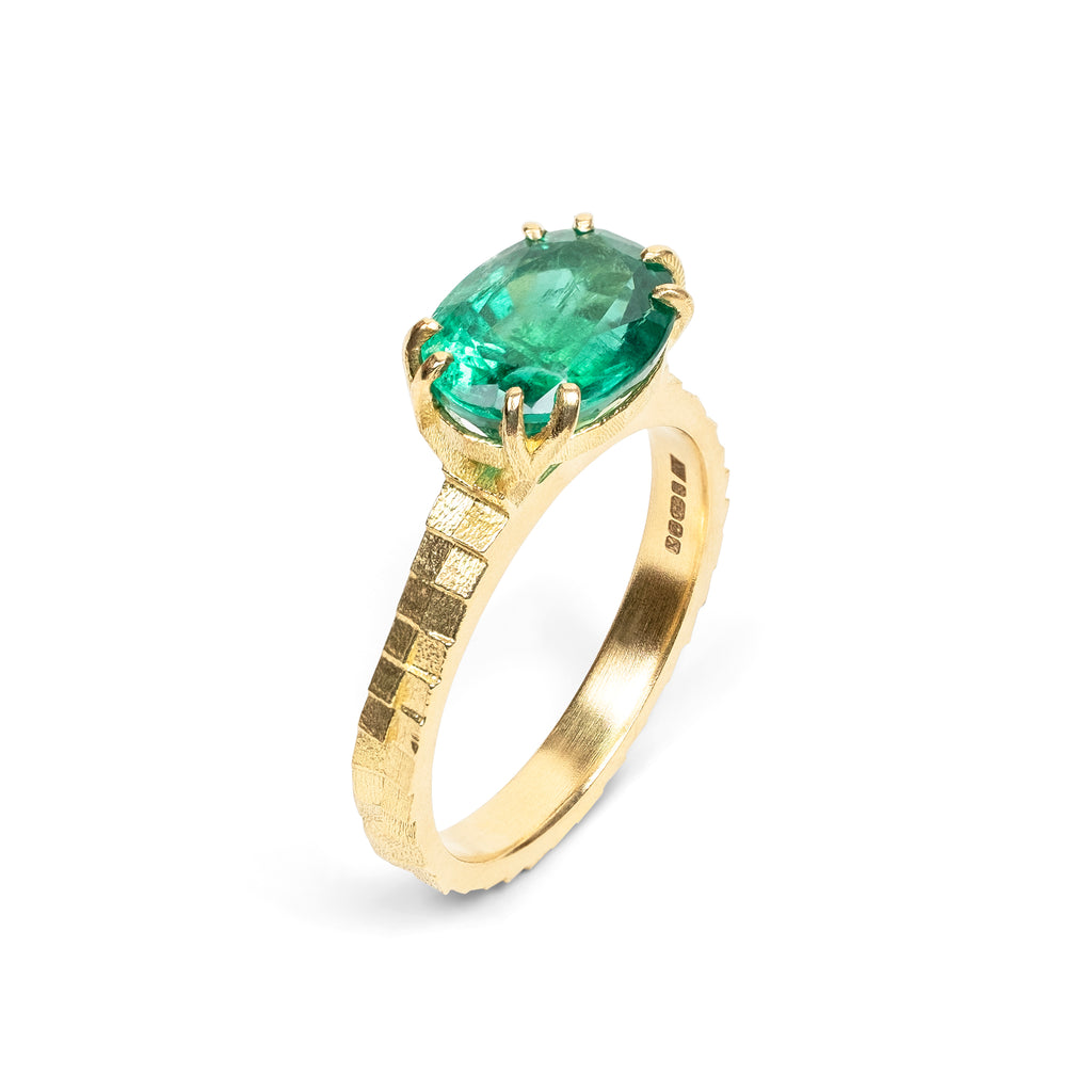 Jo Hayes Ward | Jewellery Designer London| Design led fine jewellery | Custom made jewellery | Lucy's emerald ring