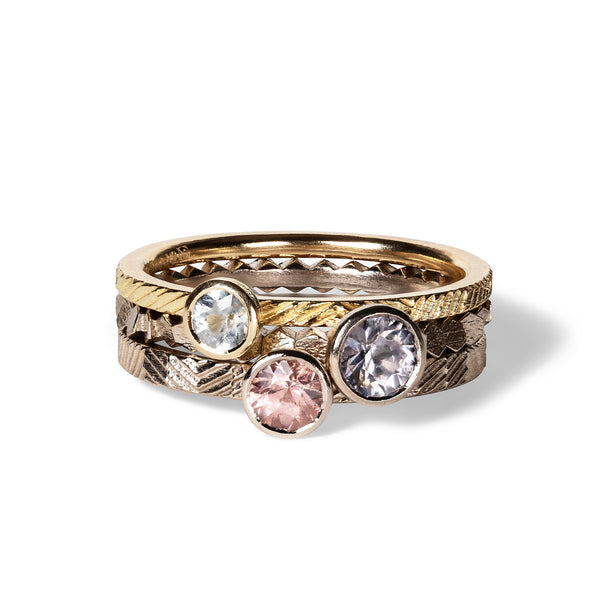 Jo Hayes Ward | Jewellery Designer London| Design led fine jewellery | Unique gems | pastel coloured spinel rings