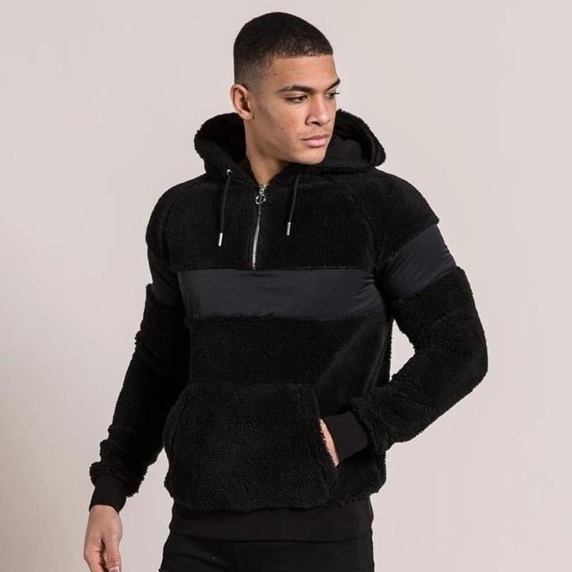 quarter zip fleece hoodie